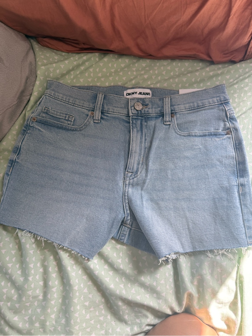 DKNY Light Blue Denim Cutoff Shorts